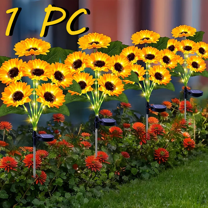 6 Pack Solar Sunflower Garden Light - Solar Flower String Light, Outdoor Solar Light for Parties, All-Season Garden Decoration, Courtyard and Lawn Decoration, Mother‘s Day, Father’s Day, Thanksgiving, Christmas, New Year Decoration