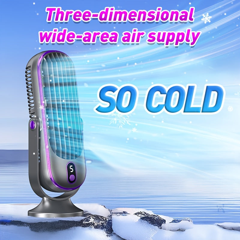 2026 Portable Desk Fan, Quiet Motor, USB Rechargeable, 5 Speed Levels, 720° Rotation, 5 Colors, 1200mAh Battery, for Office, Travel, Camping, RV &amp; Gifts