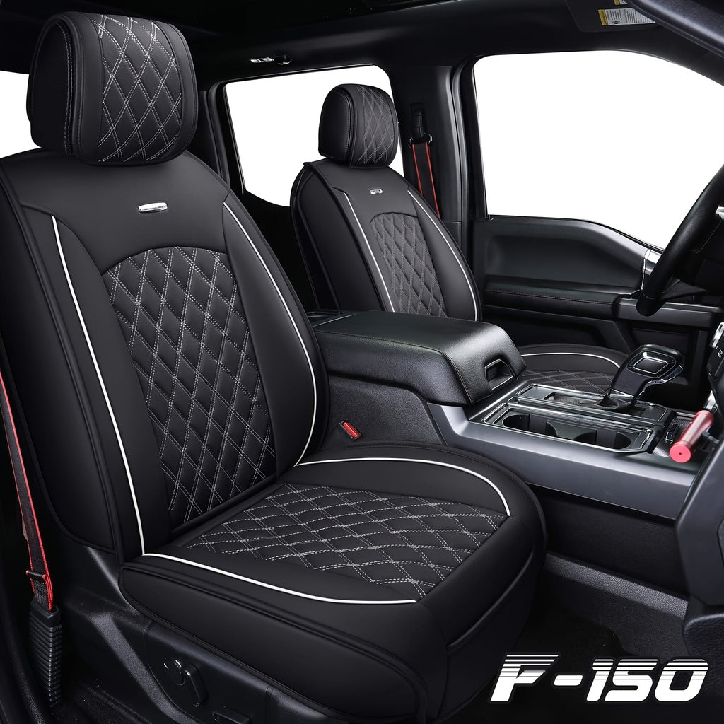 Aierxuan Offers a Complete Set of Car Seat Covers for F150, Made of Waterproof Artificial Leather. These Car Seat Cushions Are Designed to Fit a Variety of Vehicles, Including SUVs and Pickup Trucks, Especially Ford Models from 2009 to 2025.