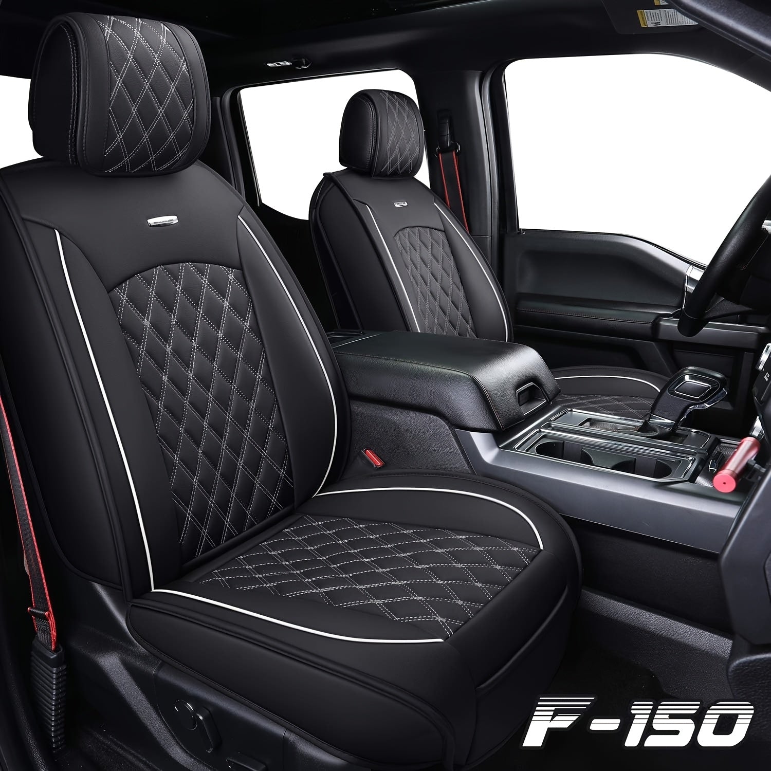 Aierxuan Offers a Complete Set of Car Seat Covers for F150, Made of Waterproof Artificial Leather. These Car Seat Cushions Are Designed to Fit a Variety of Vehicles, Including SUVs and Pickup Trucks, Especially Ford Models from 2009 to 2025.
