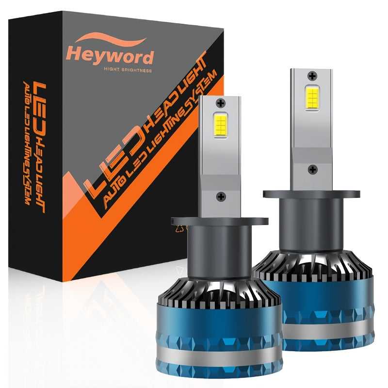 Heyword 2-Pack LED Headlight Bulbs - Compatible with H11, H7, H4 | Super Bright White Light | Easy Installation | High/Low Beam Integrated | Fits Most Cars and Motorcycles
