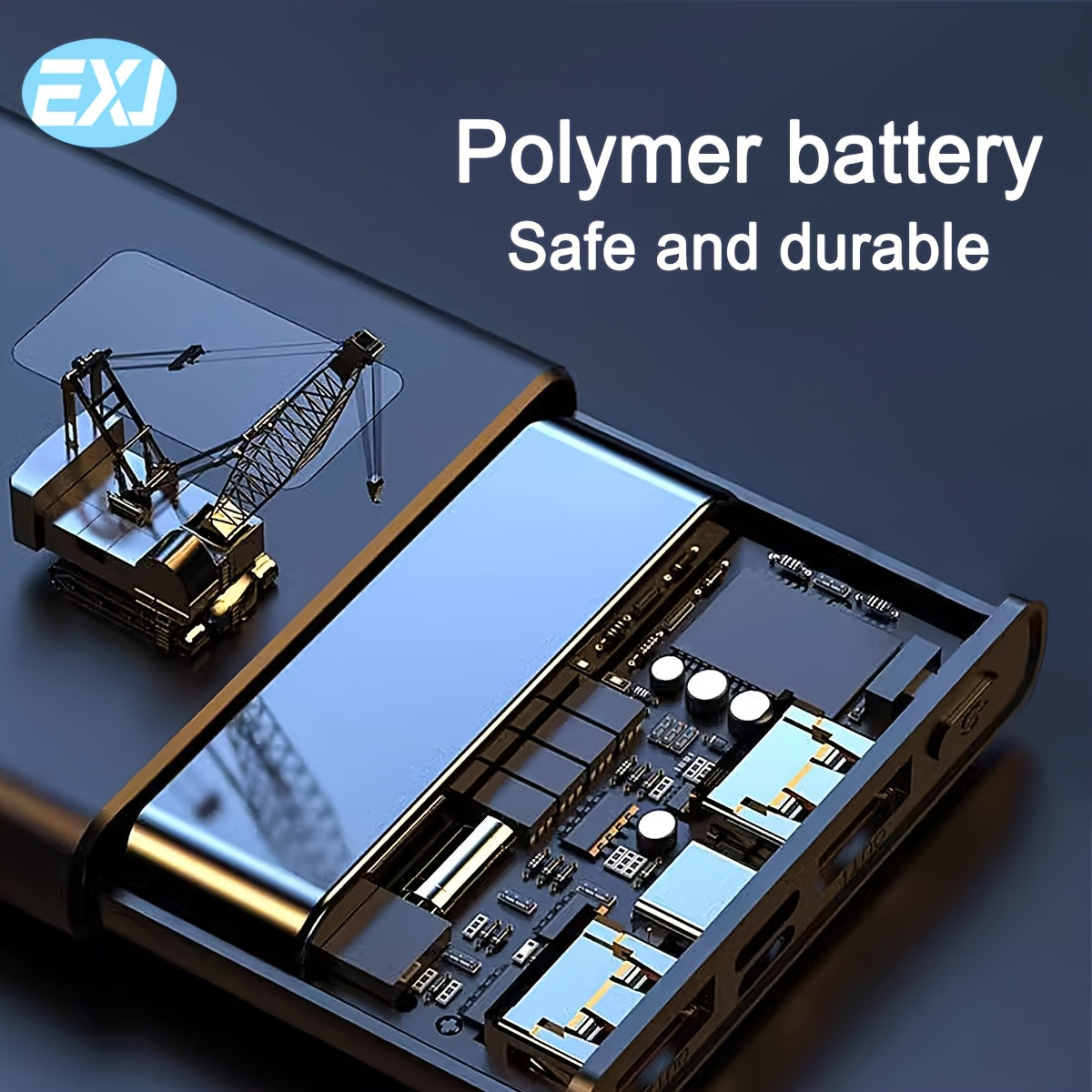 EXJ 22.5W Fast Charging Power Bank 10000/20000mAh LED Digital Display Dual USB Type-C Safe Lithium Polymer Battery Portable Charger Compatible with iPhone & Android Travel & Daily Use