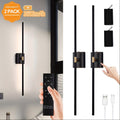 Battery-powered wall light set: 3600mAh rechargeable wall light with remote control, 360° rotatable cordless wall light decoration, suitable for TV/mirror bedroom living room, plastic base metal lamp tube
