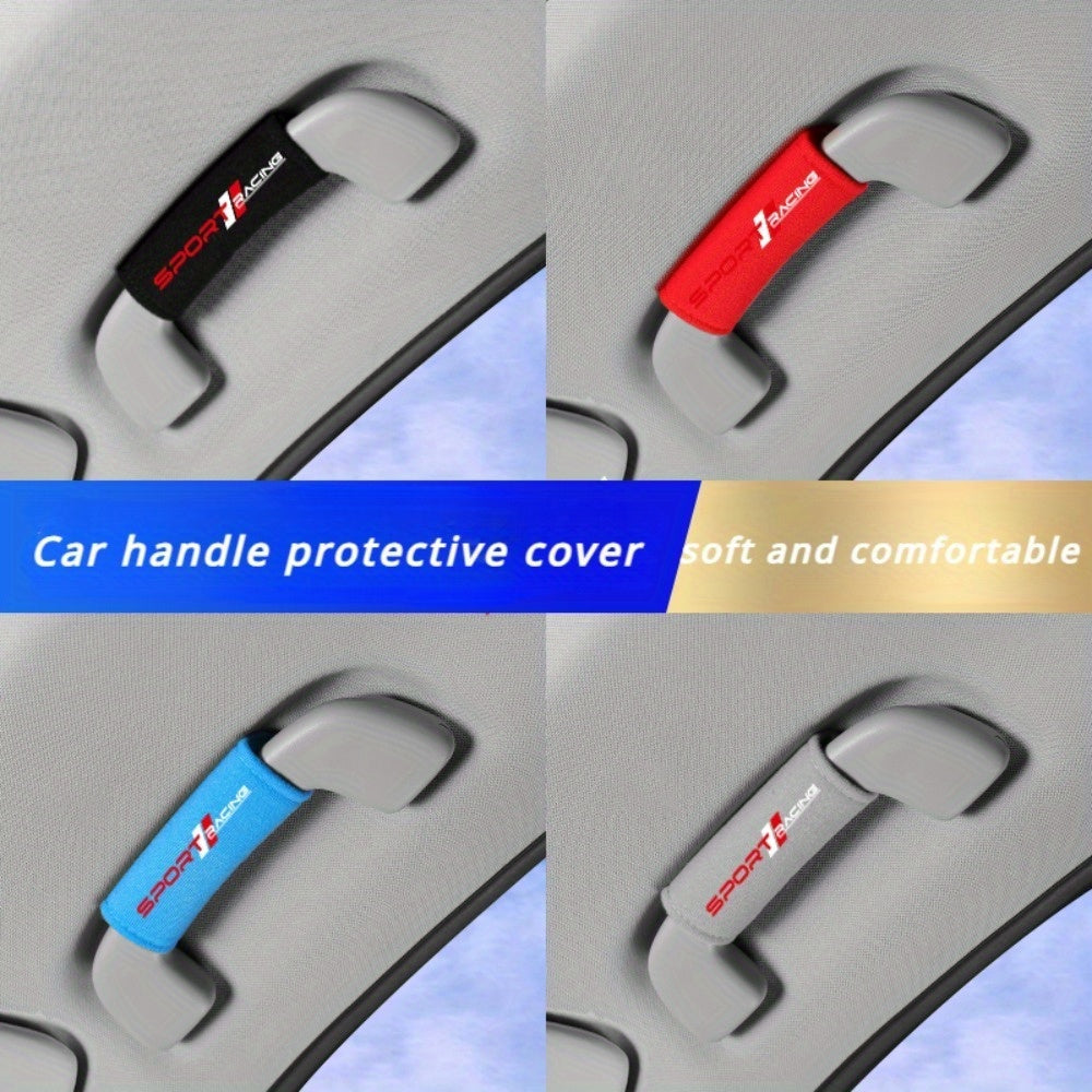 4-Piece Set Woven Pattern Door Handle Cover, Anti-Slip Protective Grip Sleeve, Universal Car Interior Accessory, Auto Part, Door Handle Glove, Stylish Interior Upgrade, Woven Design, Durable Woven Material, Soft Protective Cover