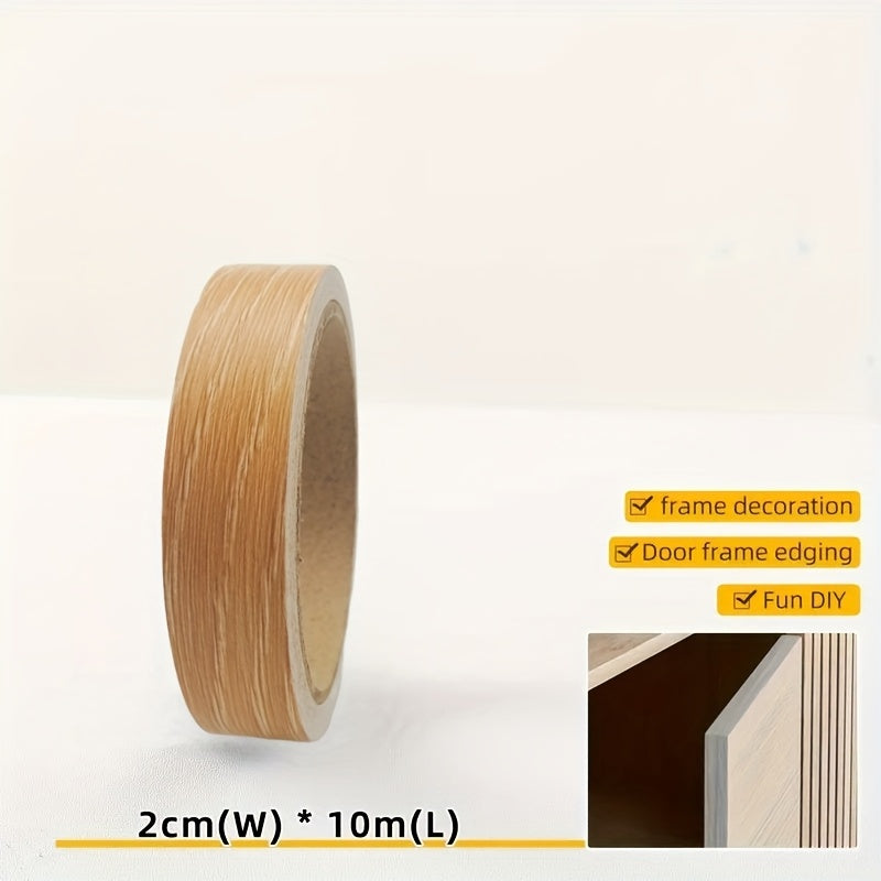 1件10m/393.7英寸自粘木纹，修复和装饰1卷自粘木纹镶边贴纸，适用于橱柜，封边胶带，用于密封家具和衣柜边缘-用于家居装饰的厚装饰修补胶带，家具美缝贴