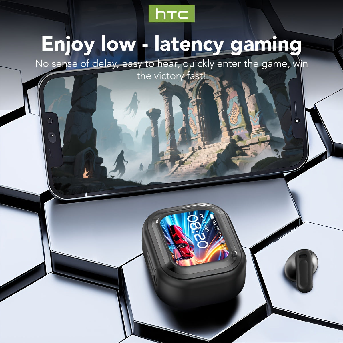 1个全新升级版 HTC NE20 TWS 真无线蓝牙耳机，支持131种语言翻译，高清LED显示屏和高保真无线耳机。 适合办公、运动、学习。 内置麦克风。 生日圣诞礼物