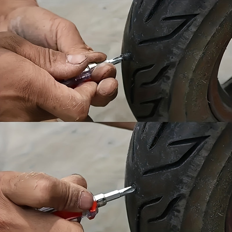 11-Piece Vacuum Tire Repair Nail Set: Includes 10 Repair Nails and 1 Screwdriver, for Quick Tire Repair for Cars, Motorcycles, Trucks & Bicycles. This Portable & Durable Tire Repair Patch is an Essential Roadside Emergency Tool