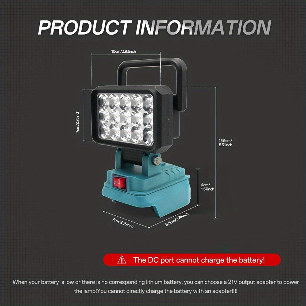 15-LED work light spotlight portable flashlight for Makita 18V lithium battery