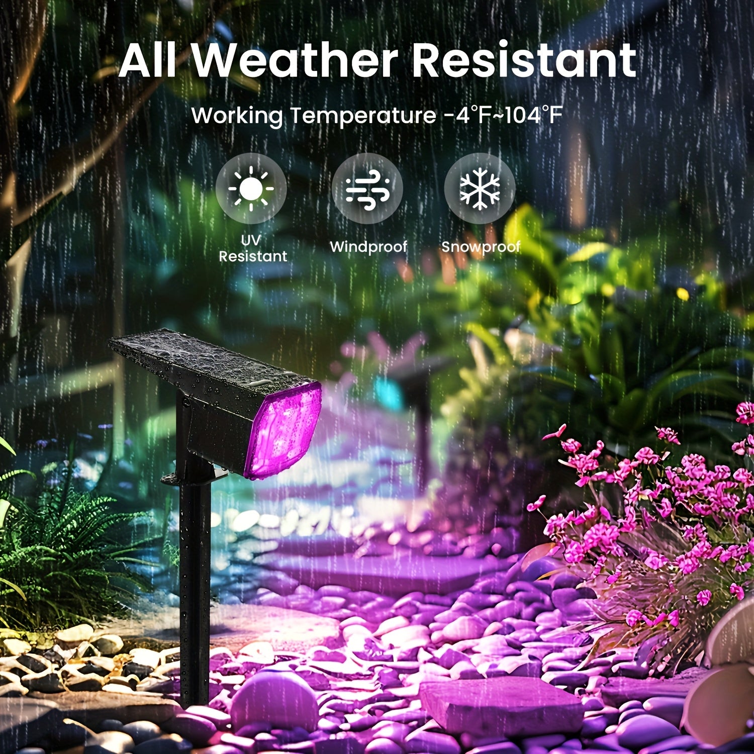 6-Piece Solar Spotlight Outdoor IP65 Waterproof, 9 Lighting Modes RGB Color Changing, Solar Landscape Spotlight 63 LED Warm White Light Courtyard Light – Perfect Choice for Halloween Christmas Decoration