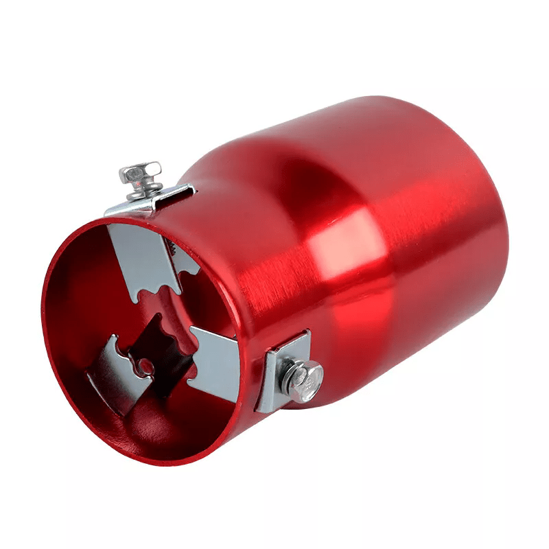 Red Round Car Exhaust Pipe Tailpipe Straight Pipe 63mm 2.5 Inch Inlet