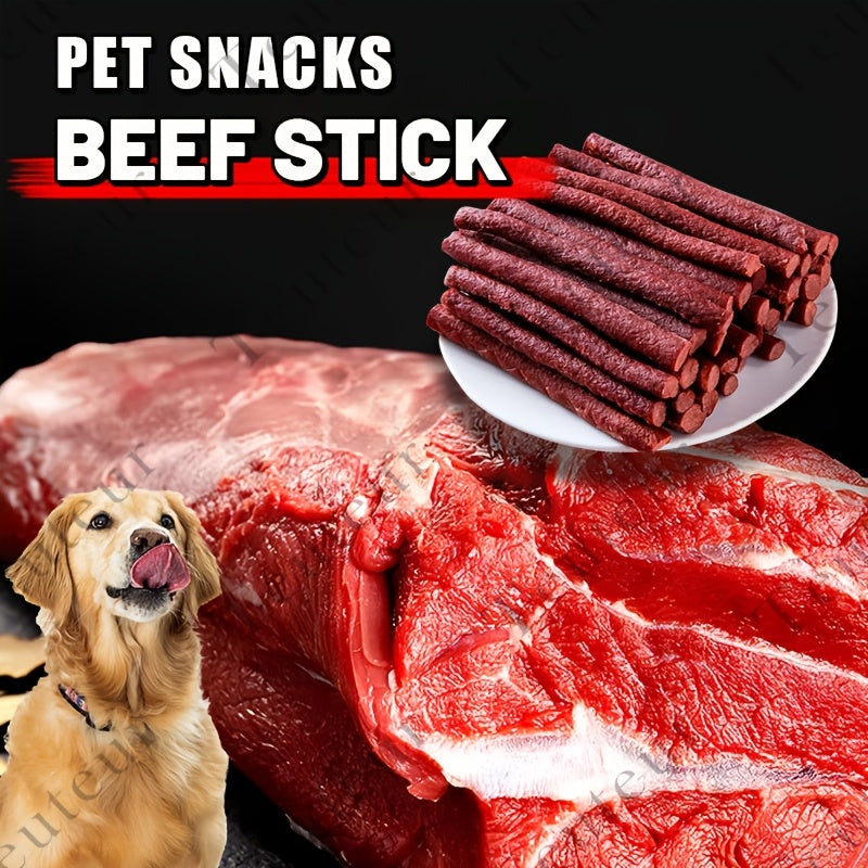 頂級天然牛肉棒狗糧，健康牛肉乾，適合幼犬成犬小型中型大型犬，泰迪金毛獵犬訓練獎勵，磨牙棒，高蛋白無穀物新鮮肉乾，持久耐嚼，適用於所有犬種訓練