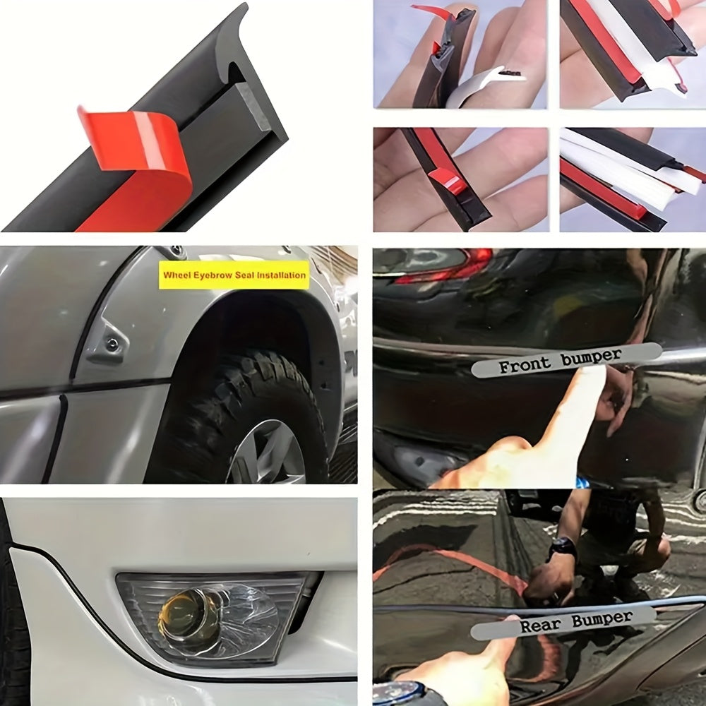 Oriented Self-Adhesive Car Windshield Seal Strip – Rubber Weatherproof & Windproof Soundproof Diagonal T-Edge Sealing Tape, Easy Installation, Durable & Leak-Proof