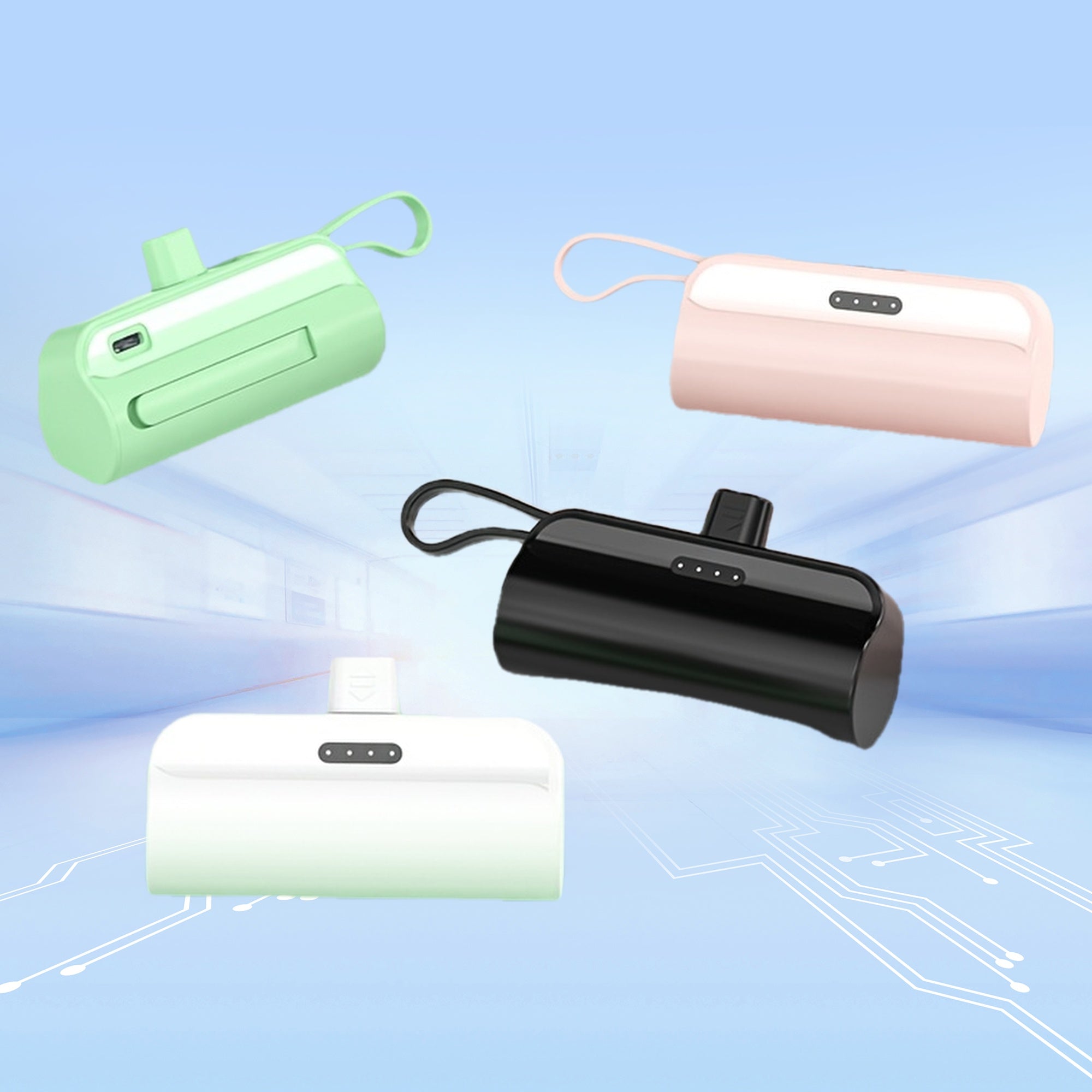 1pc BYGP 5000mAh Mini Power Bank - The thinnest Lightning and Type-C portable charger, suitable for iPhone 15/14/13, for samsung/Android mini emergency backup battery pack