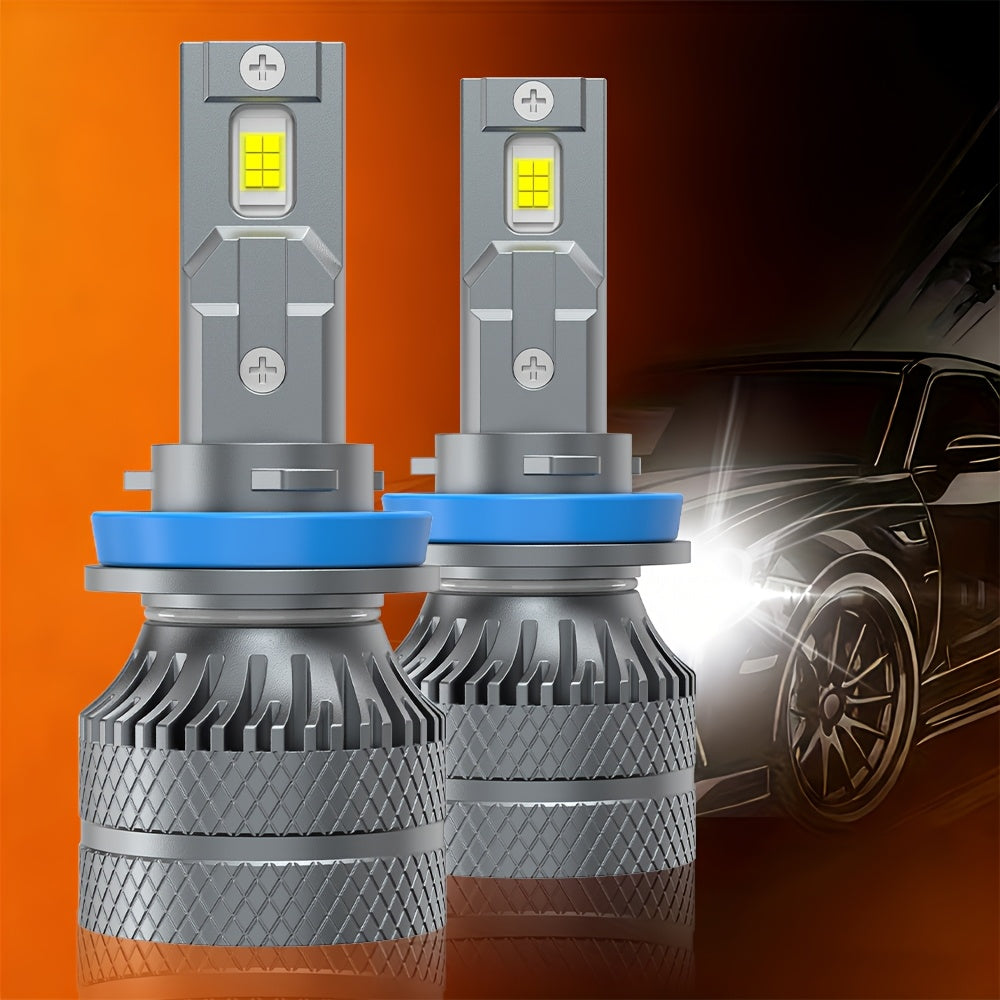 2PCS LED Car Headlights, Compatible with H1/H4/H11/H7, 9005/9006/9012 - 29800LM, 250W High/Low Beam, 6500K Cool White Light, 600% Brightness Increase, Plug-and-Play System, Built-in & External Driver, No Battery Needed