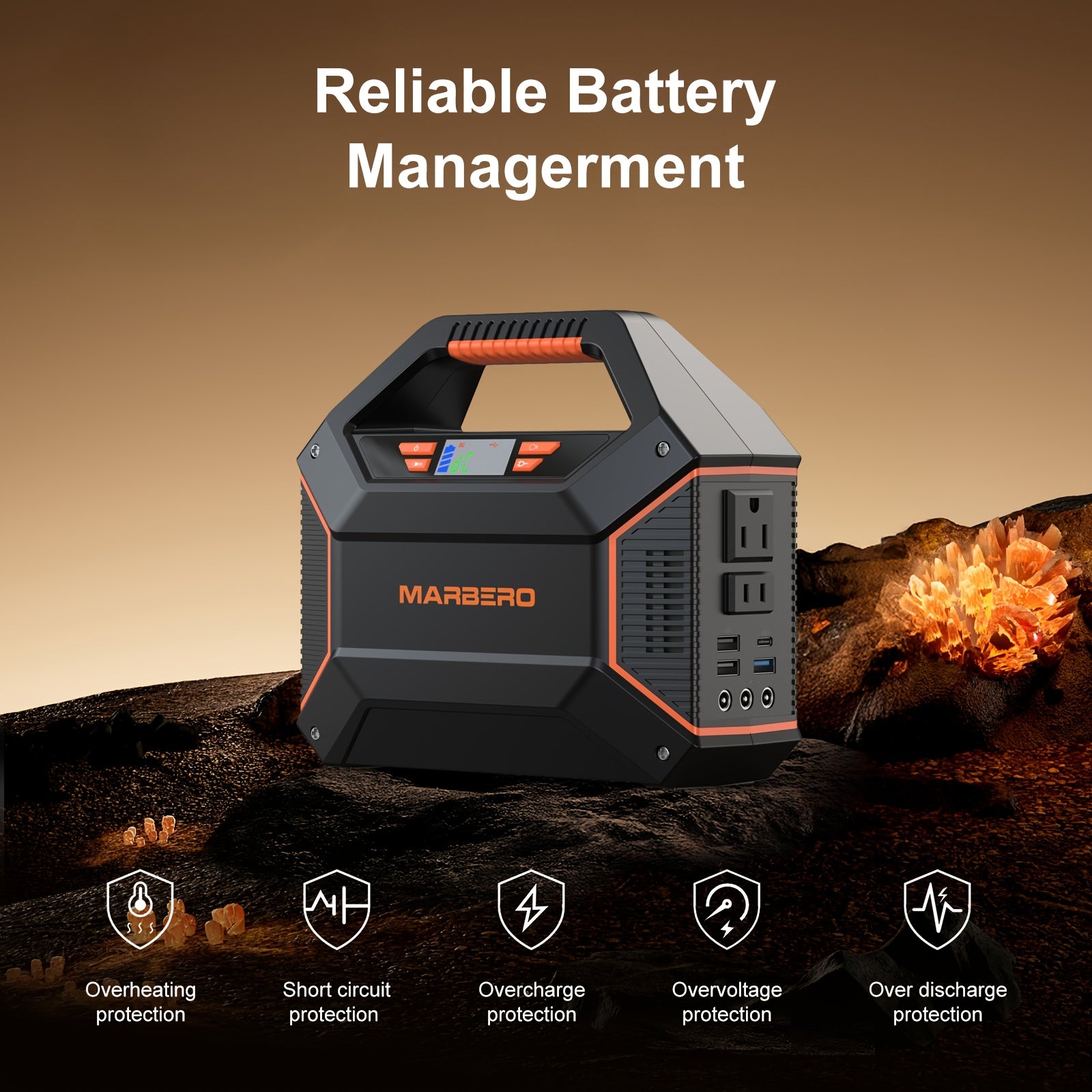 行動式電源站 296Wh&60W太陽能板/155Wh&30W太陽能板/296Wh/155Wh，露營太陽能發電機鋰電池組，帶110V 2*AC QC3.0 USB埠的LED手電筒，適用於家庭露營房車膝上型電腦應急電源備用聖誕禮物