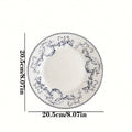 Vintage Floral Flat Plate, Mid-Century Style Dinnerware, Ceramic Plate for Western Food, Pasta, Dessert, Cake, Breakfast