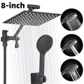 High Pressure Rain Shower & Handheld Combo - 4 Settings, 13" Extension Arm, 78" Hose, Fully Adjustable Height & Angle
