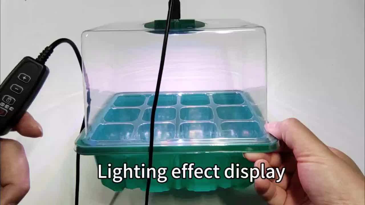 6-Pack Self-Watering Seed Starter Tray Kit with Grow Light & Humidity Dome, 72-Cell Reusable Plastic Germination Tray for Indoor Gardening Seedling Transplant
