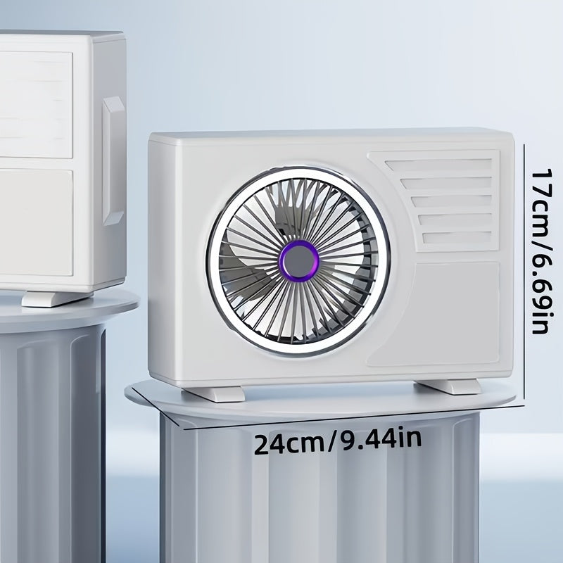 Portable Desktop Cooling Fan, Desktop Air Circulation Fan, 5 Speed Levels, USB Type-C Rechargeable, Quiet Personal Fan for Home, Office, Bedroom and Outdoor Use
