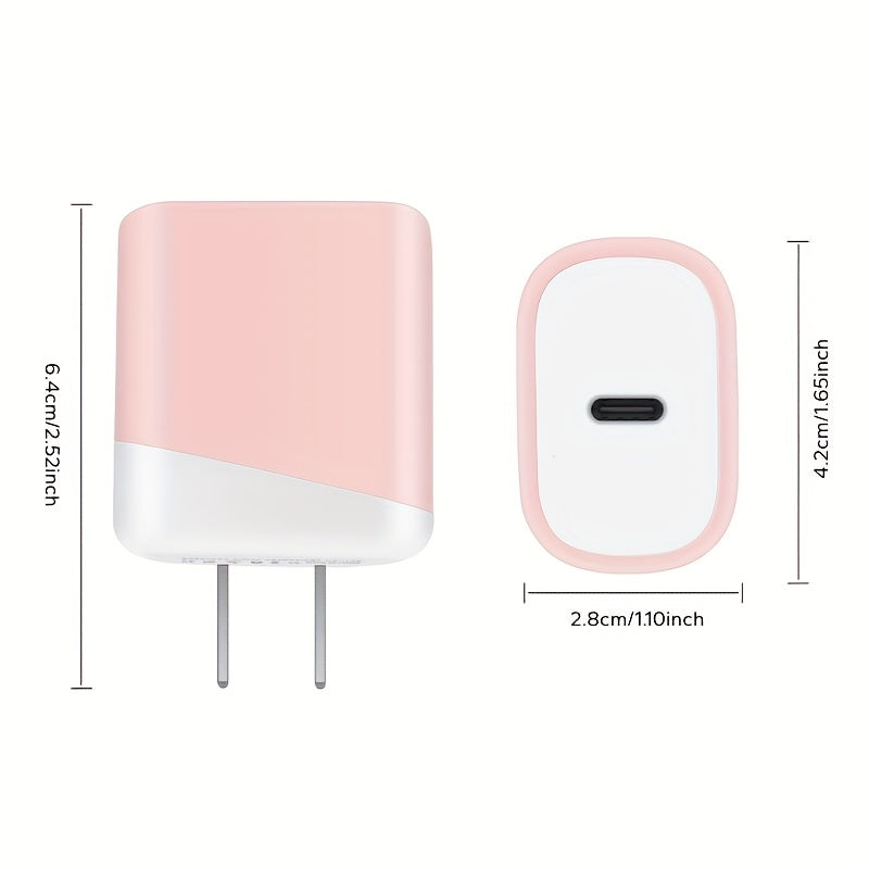 20W PD Fast Charger, USB C Box, Fast Wall Charger, 47.24inch USB C to USB C Cable, Lightweight Design, Fast Charging, Power Supply, 10-20W Output Power, 100V-240V Operating Voltage, with US Plug, for C Type Port Mobile Phones