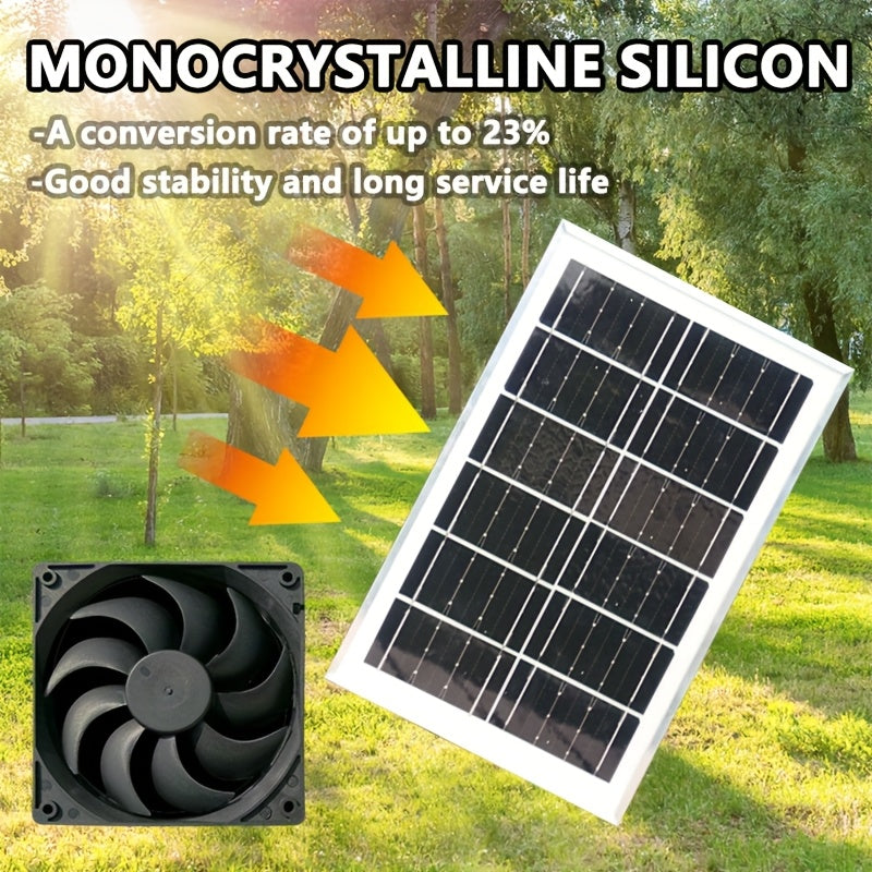 Greenhouse Plastic Film > Greenhouse Accessories > Greenhouse Ventilation Equipment, Solar Fan, Solar Exhaust Fan / Greenhouse Solar Fan / Solar Fan for Attic, Shed, Barn, Chicken Coop, Dog Kennel