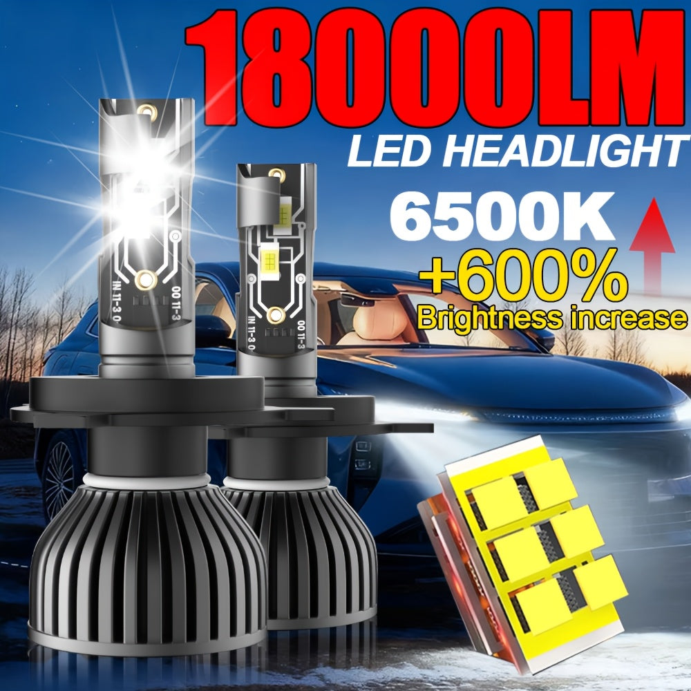 2-Pack H11 H4 H7 H1 LED Light Kit, Fog Light Kit, 6500K White Light, Air-Cooled Heat Dissipation, Easy Installation, 600% Brightness