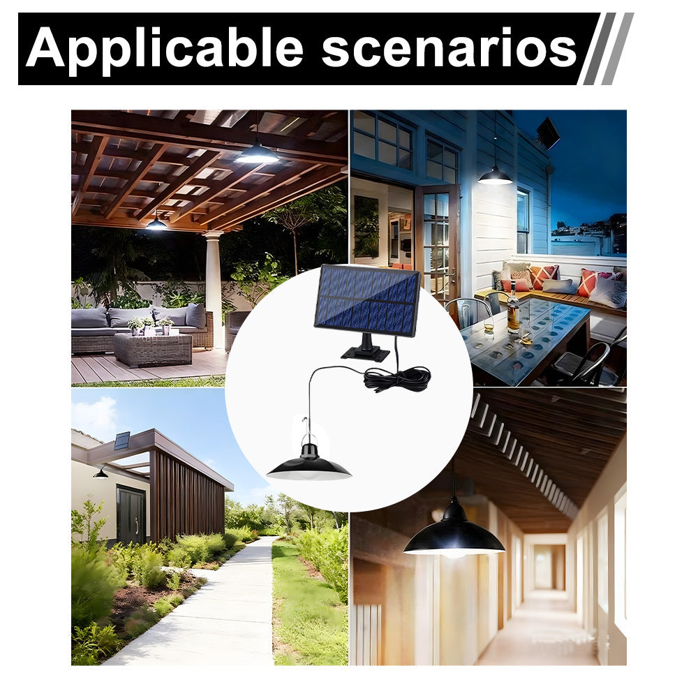 2 Pack Courtyard Solar Split Pendant Light, Outdoor Split Area Lighting LED Street Light, Hook Design Creates Nighttime Lighting Atmosphere, Easy Installation, 3 Lighting Modes, Perfect for Porch, Courtyard, Garden, Warehouse, Lawn