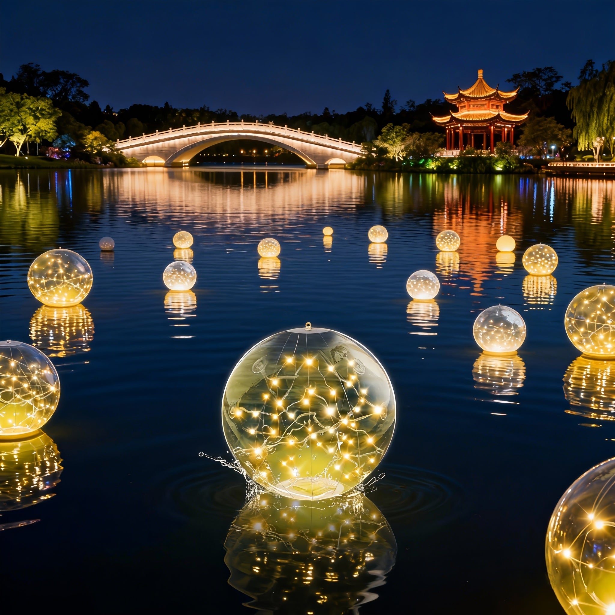 2-Pack Solar Floating Light with Air Pump - Solar Ball Light, Suitable for Pool, Pond Patio Light, Outdoor String Light, Garden Decorative Light, Ground, Party, Courtyard Party, Outdoor Decoration