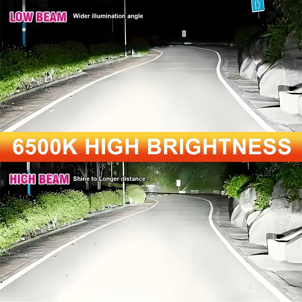 2Pcs LED Headlight Bulbs, Super Bright 320W 6500K White, 9570 CSP Chip, Turbo Cooling Fan and 360° Wide Beam, Compatible with 9005/HB3 9006/HB4 H8/H9/H11, for Car Lighting Upgrade, 12V-24V, 900% Brightness Increase