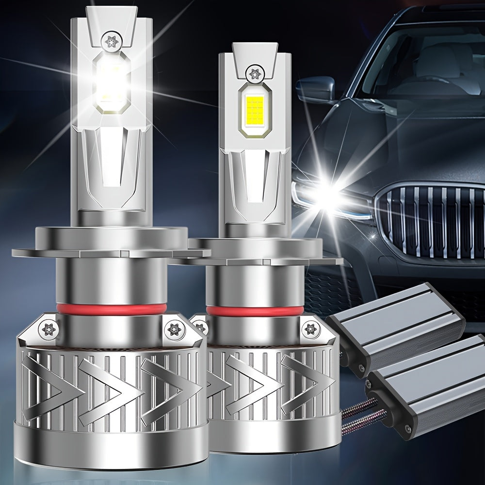 2Pcs LED Headlight Bulbs, Super Bright 320W 6500K White, 9570 CSP Chip, Turbo Cooling Fan and 360° Wide Beam, Compatible with 9005/HB3 9006/HB4 H8/H9/H11, for Car Lighting Upgrade, 12V-24V, 900% Brightness Increase