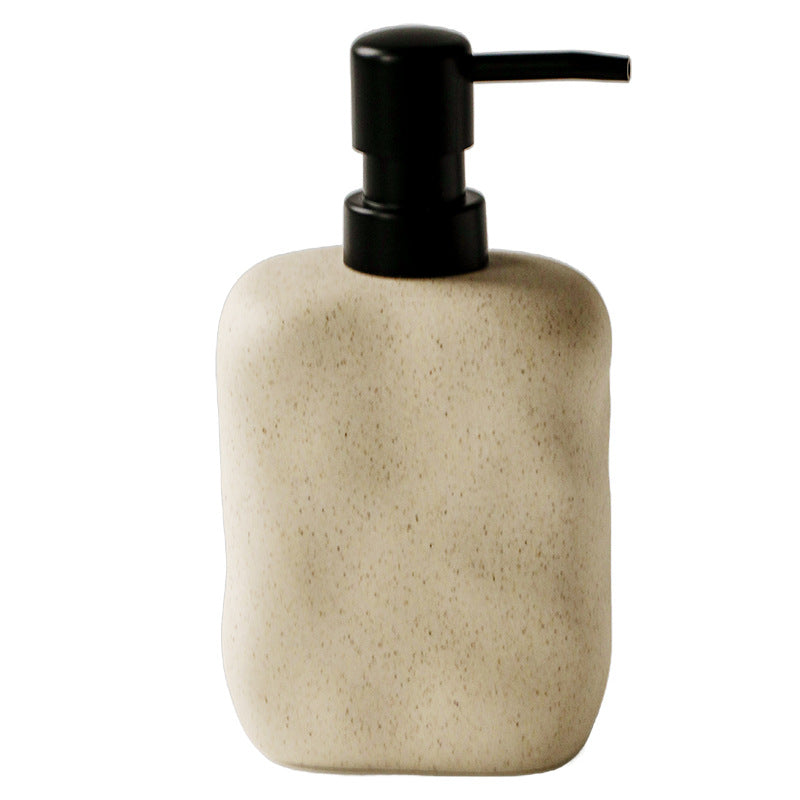 Wabi-Sabi Ceramic Refillable Bottle - Minimalist High-End Japanese Bathroom Bottle, Sand Color, for Hand Soap, Shampoo, Lotion, etc. Aesthetic & Practical Gift for Christmas for Lover & Friend – Elevate Your Space & Lifestyle