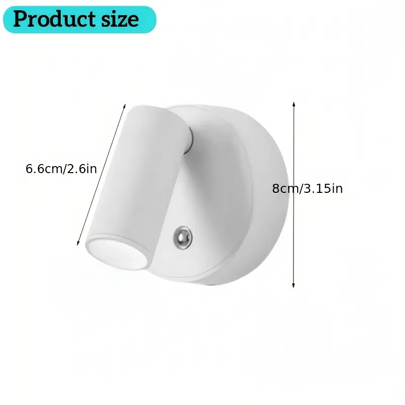 1/2Pcs Bedroom Spotlight, Black & White Shell, Rechargeable Magnetic Wall Lamp, Night Reading Light, Minimalist Decor Spotlight for Bedroom Bedside Desk Living Room Night Light