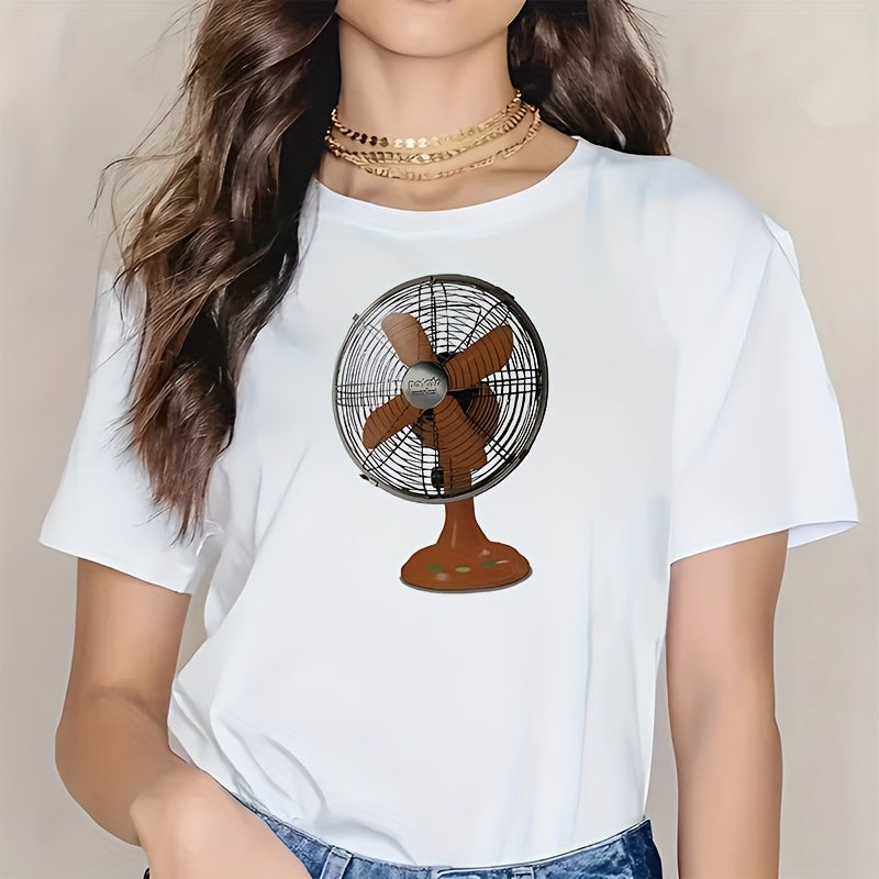 Retro Air Cooler Fan Heat Transfer Stickers, Iron-On Patches, DIY T-Shirt Heat Transfer Printing, Pillow Decoration - Multi-Color Durable Washable Plastic Stickers, Suitable for T-Shirts, Hoodies, Jeans, Bags, Pillows and Hats Iron-On Transfers