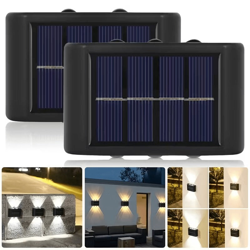 1-Piece - 6 LED Beads / Solar Exterior Wall Light / Solar Wall Light / Outdoor Anti-Glare Lighting Solar Outdoor Light, Solar Outdoor Wall Washer Light, Compact Wall Light, Energy Saving, Solar Charging, Semi-Flush Mount Installation