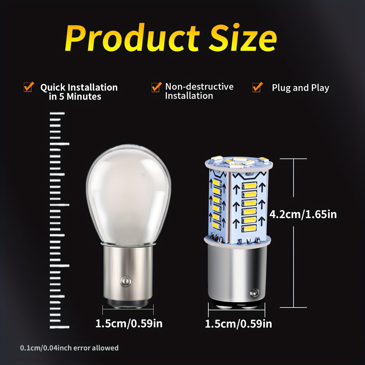 4 Pack High Brightness Red Yellow White LED Car Bulb 1157 Bay15D P21/5W S25 G18 with 30 Pieces 4014 LED Beads, Suitable for Automotive LED Bulb 12V, Battery Not Included