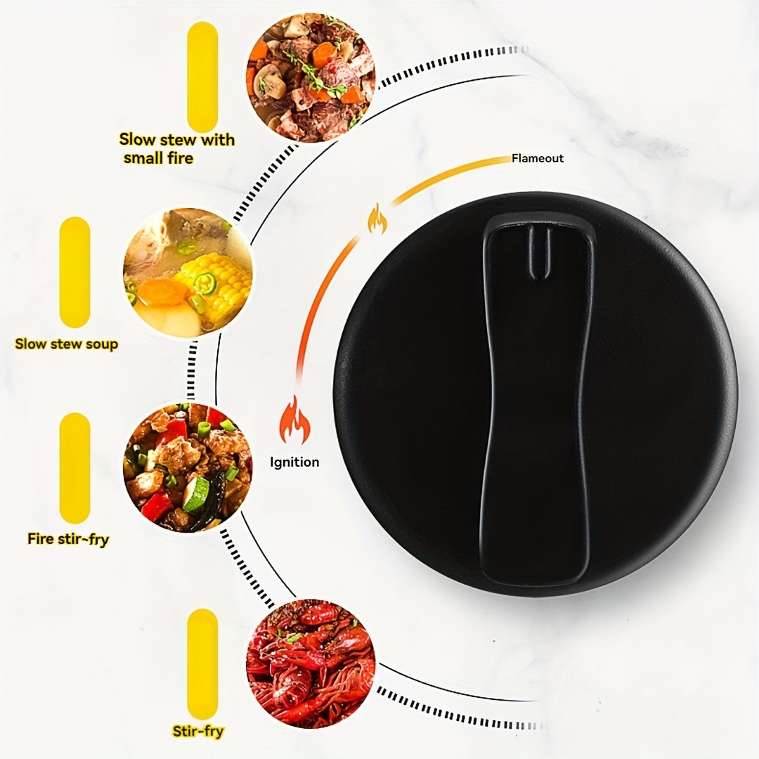 Portable Camping Stove with Precise Temperature Control, 7850 BTU Power, Windproof & Easy-Clean Ceramic Coated Grate