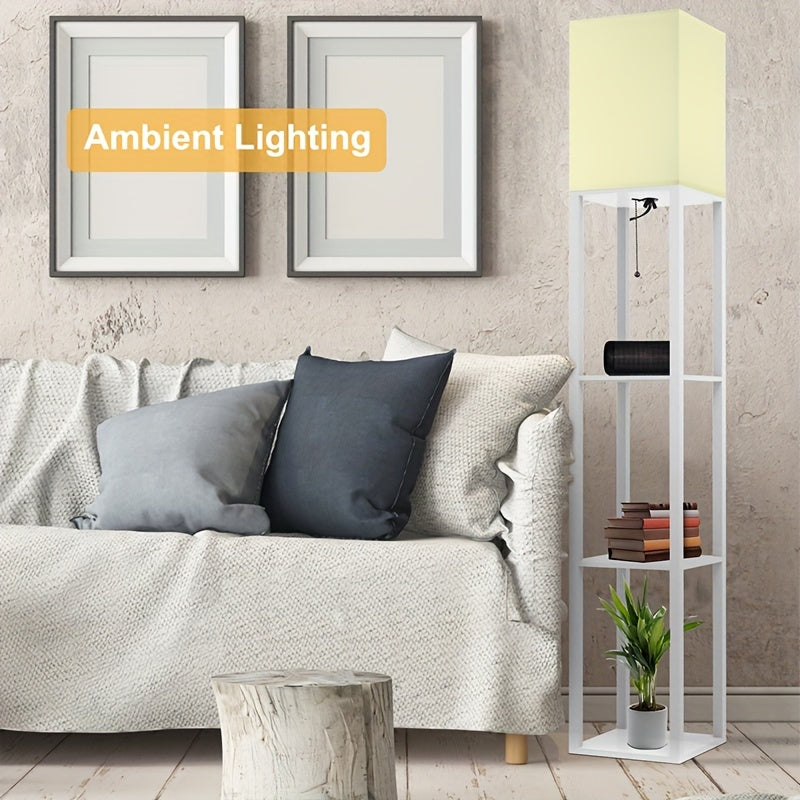 1 piece shelf pole lamp, modern 3-tier 9W LED bulb reading bedside light, narrow corner night light suitable for bedroom and living room