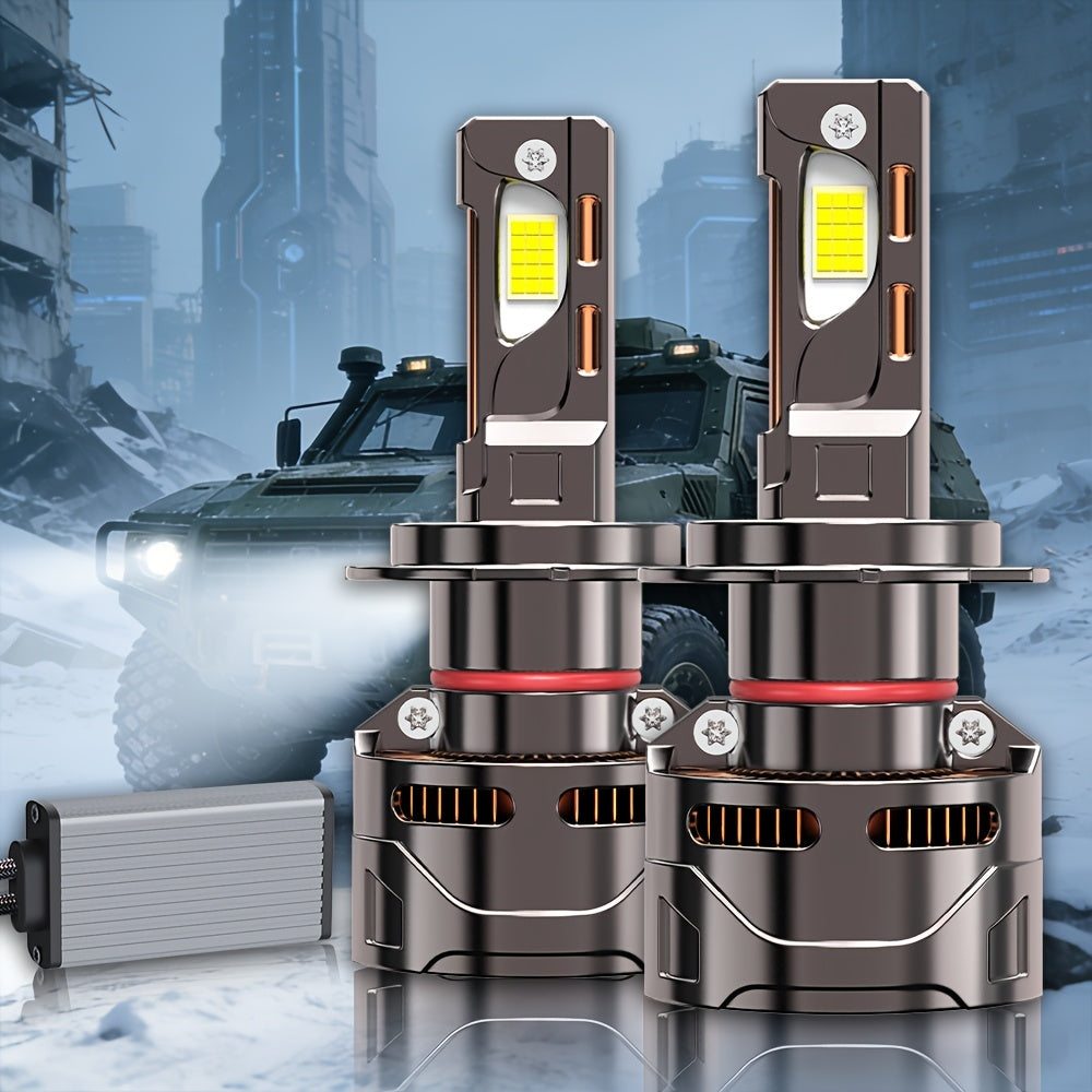 2PCS LED Car Lights - 9012/9006/9005, H11/H7/H4/H1 - 40000LM, 350W High/Low Beam, 6500K Cool White Light, 12-24V, No Battery Needed, Fast Heat Dissipation, Shining Bright Car Headlights
