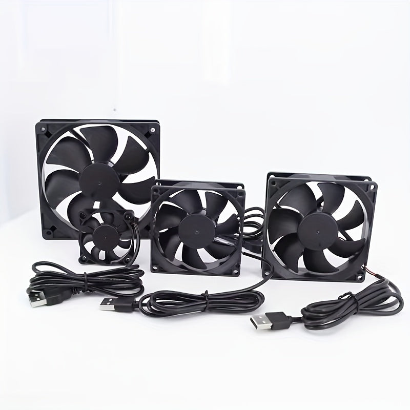 5V USB Silent Brushless Cooling Fan, Perfect for PC Case, CPU, Router and 3D Printer Heat Dissipation, Available in 5010, 6010, 8010, 8015, 8025, 9225, 12025 and 4.72 Inch Sizes