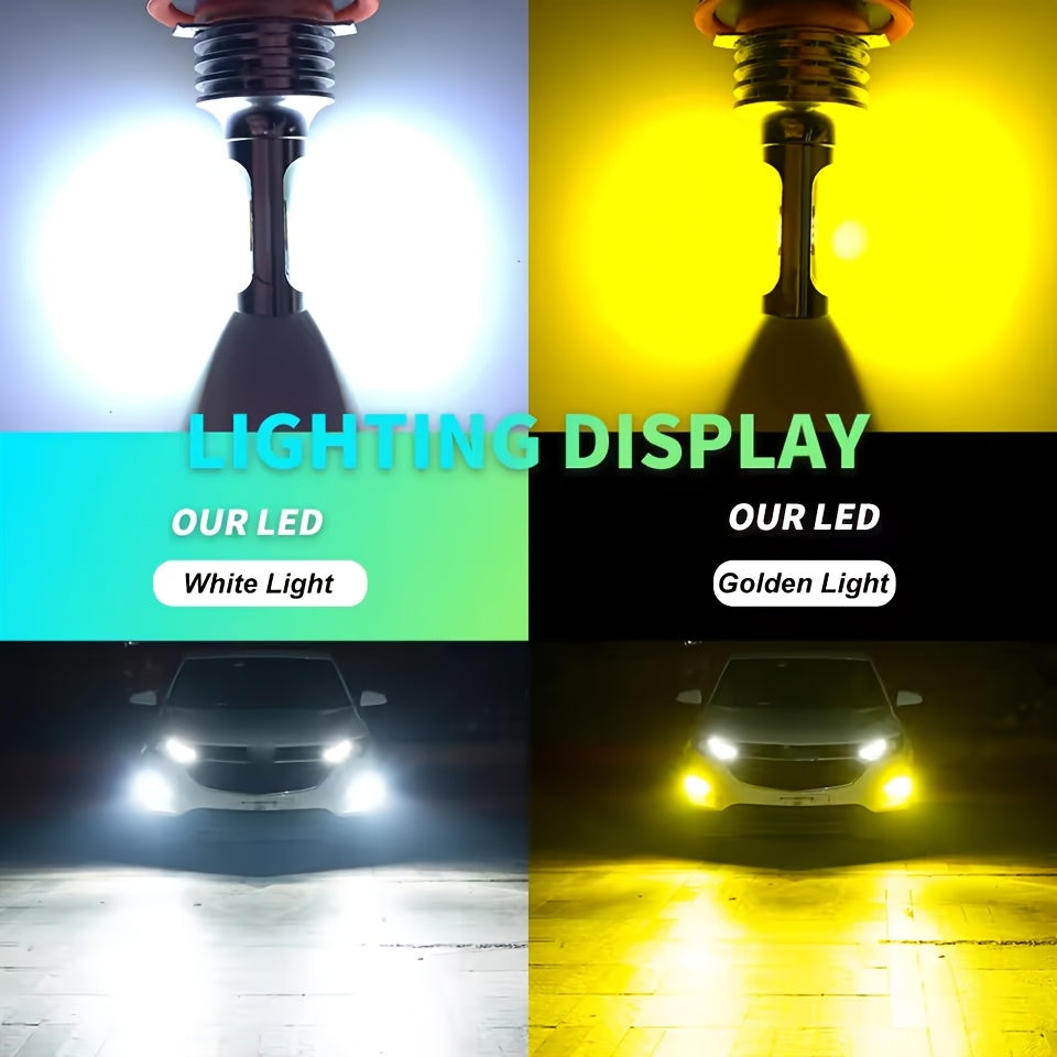 2-Pack H8 H9 H11 H16 LED Car Headlight Fog Light 6000K White 12V High/Low Beam Bulb Super Bright Driving Light, No Battery Included