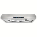 30-Inch Under-Cabinet Range Hood, 3-Way Exhaust, Silver Stainless Steel Construction with Baffle Filter, Kitchen Ventilator, Under-Cabinet Design, 3-Speed Exhaust Fan, Touch Control