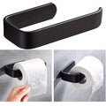 1/2-Piece Stylish Black Self-Adhesive Toilet Paper Holder - Wall Mount Dispenser for Bathroom & Kitchen, Easy Installation, Multi-Functional Bathroom Accessory