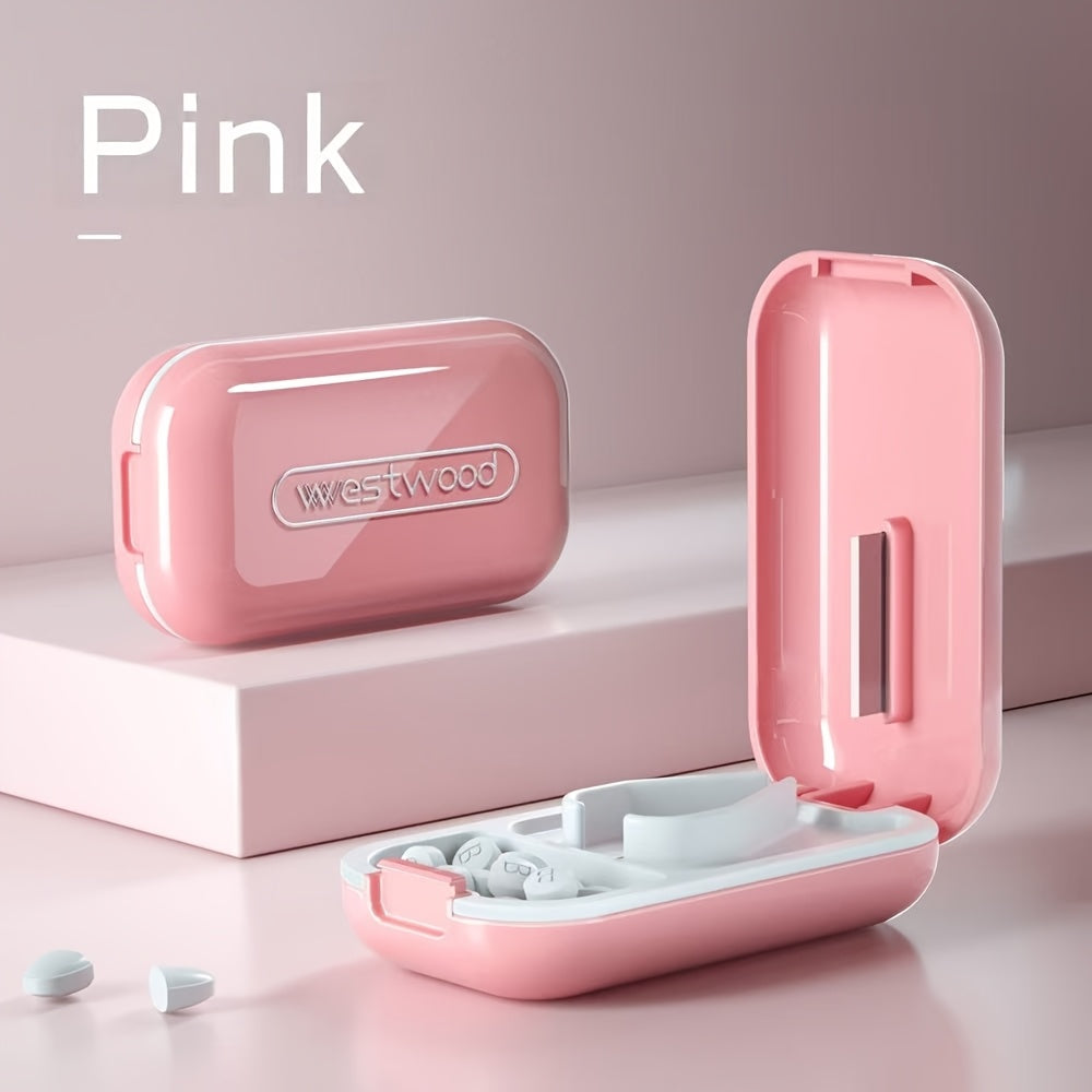 便携式切丸机 - 易于拆分小药丸或大药丸，非常适合维生素和片剂 - 可放入钱包或口袋
