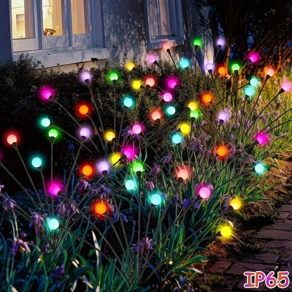 12 Solar Firefly Lights & 8 Solar Lawn Lights, IP44 Protection Rating, Designed to Illuminate Outdoor Pathways. Perfect for Enhancing Ambiance During New Year, Ramadan, and Lighting Up Home Courtyards and Gardens. Solar Spotlight