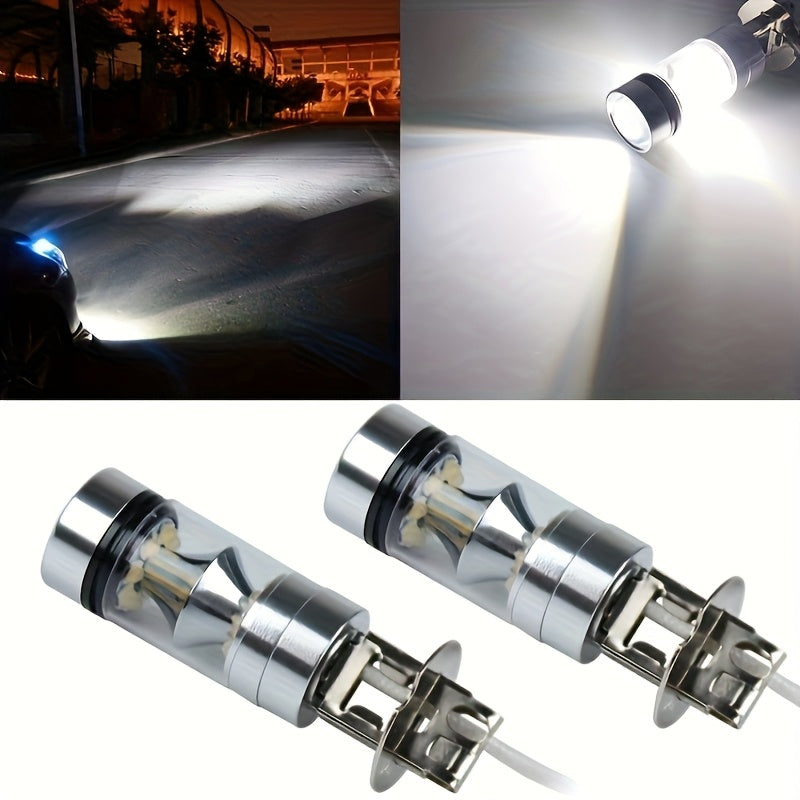 H1 LED Fog Light Bulb Set (2-Pack), Works for High/Low Beam, Available in 6000K Super Bright White, 3000K and 8000K Color Temperatures, Fits 12V and 24V Car Headlights, No Battery Included