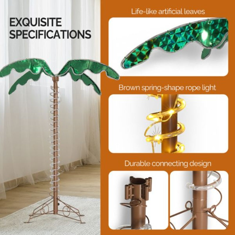 4-Foot 189-Light 31V 6W Palm Tree Light Garden Tree Light Decorative Light, Landscape Lighting, Backyard Ambient Light, Tropical Decoration, Decorative Lighting, Energy Saving Lighting, Battery Operated Light