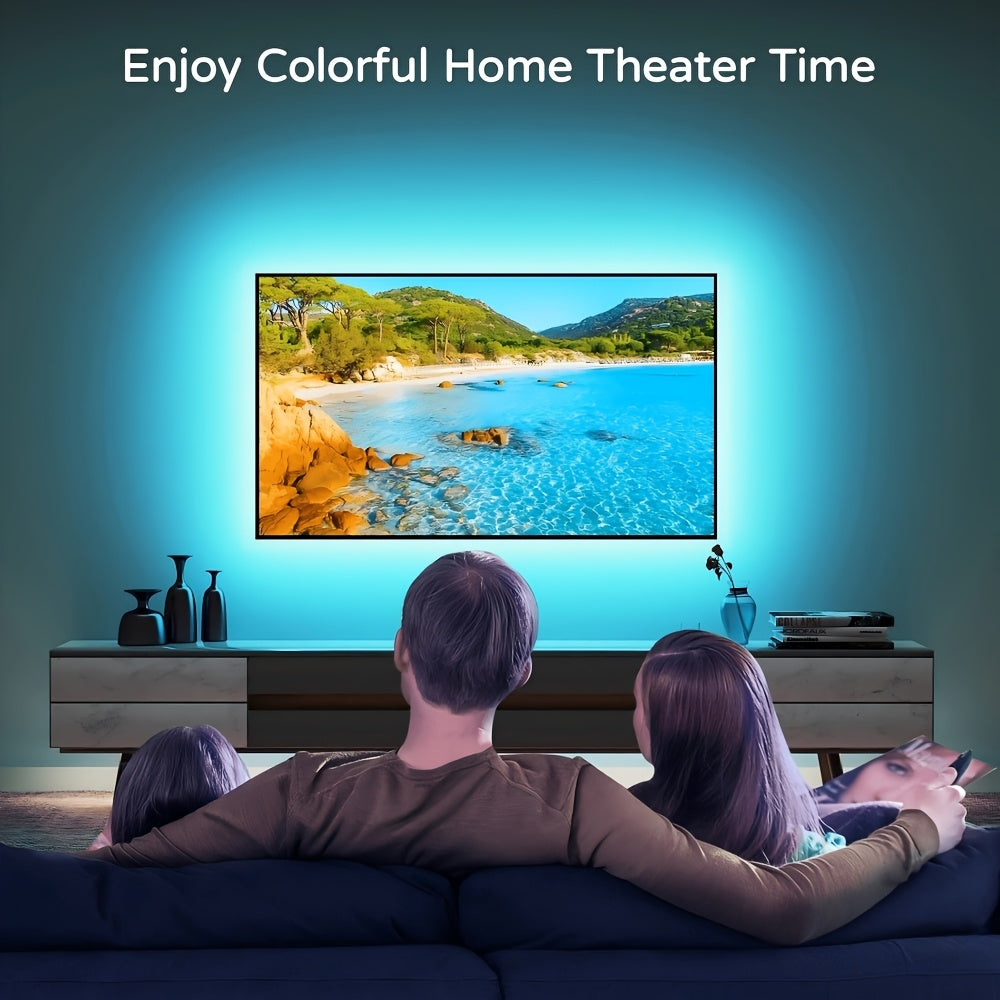 RGB 舞台氛围 LED 灯带 3.28ft‑131.23ft USB 供电 3 键控制 多色可变光 适用于派对演出婚庆节日布景 电视卧室客厅专业氛围照明