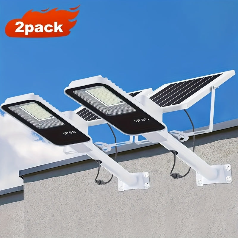 1/2/4 Pack Remote Control Solar Street Light, 6000mAh Waterproof IP65, 6500K Dimmable 345 LED Outdoor Solar Light Perfect for Garden, Patio, Garage, Courtyard, Walkway, Street, Easy and Simple Installation, Freely Combinable