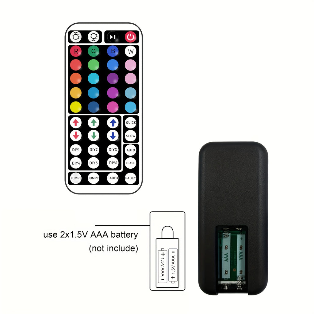 NBBUFF 卧室 LED 灯条，39.37英寸-1181.1英寸，RGB 灯带，带 44 键遥控器，颜色可调，USB 供电，适用于床头客厅，节日礼物，游戏派对装饰灯，电视背景灯，万圣节，婚礼酒吧装饰