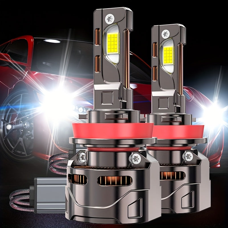 2 S&D LED Car Headlight Bulbs, Compatible with H4/9003/HB2 H7 H8 H9 H11, 7500K, Error-Free Canbus, Aluminum, 12V/24V High Brightness 950% Super Bright, Suitable for Smart Driving, Plug-and-Play, for Motor Vehicles